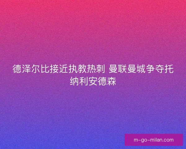 德泽尔比接近执教热刺 曼联曼城争夺托纳利安德森